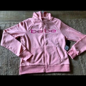 Bebe women rose cloud color ( peach) sweatshirt new with tags size S final price